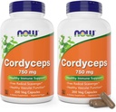 AHORA Foods Cordyceps 750mg 200 Veg Caps - Organic Cordycep Sinensis Mycelium Mushroom in Non-Organic Capsules - Vegan, Non-GMO