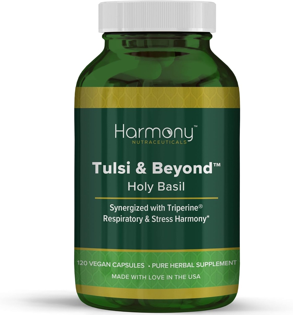 Tulsi - Suplemento de la Basil Santa - Potencia más alta, Máxima bio-availabilidad, Hecho con hierbas orgánicas (Capsules vegetarianos, 120 Conde)
