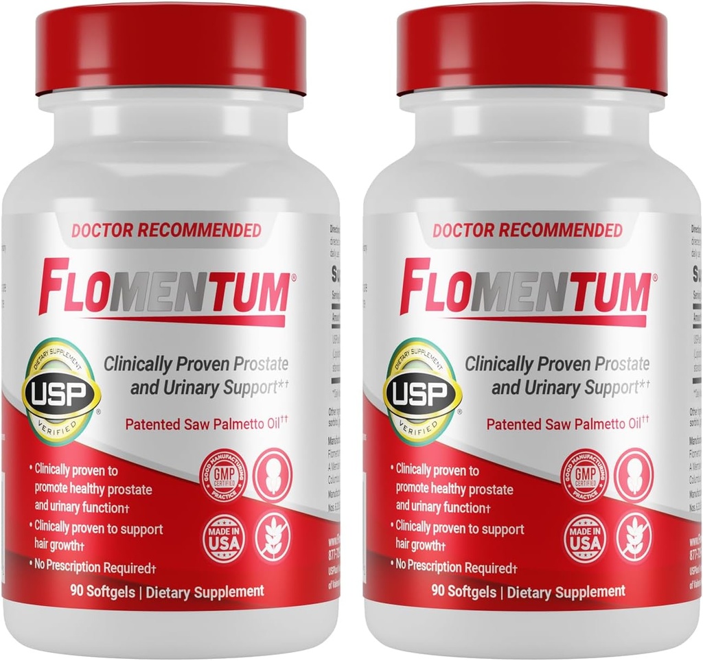 Flomentum® Saw Palmetto for Men Prostate Supplement ← Apoyo a la Prostata Suplemento para la Salud de los Hombres Silencio USP Verified - Healthy Urinary Flow & Urinary Function - 320mg Once Daily (180 Cuenta)