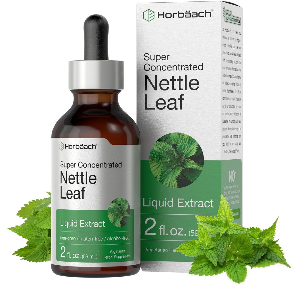 Horbäach Nettle Leaf Extract Drops TENIDO 2 fl oz TENIDO Alcohol Free TEN Vegetarian Liquid Supplement ANTE Non-GMO, Gluten Free Tincture