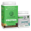 Sunwarrior Brown Rice Protein Powder Plant-Based TEN Chocolate 30 Servimientos & Creatine Monohydrate Powder ← Micronized Desflavored, 60 Servimientos