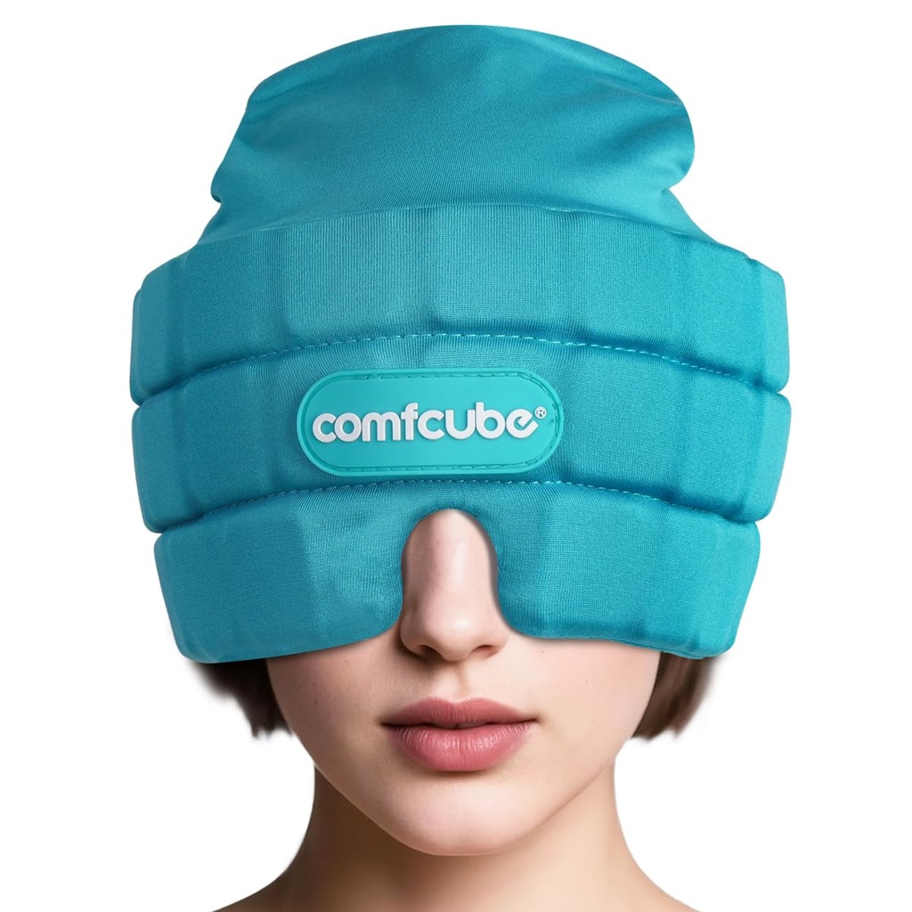 Migraña &amp; Headache Relief Ice Cap, 2 Horas Larga Terapia fría Wearable &amp; Washable Form Fitting Ice Hat for Sinus & Stress Relief, Puffy Eyes, Severe Migraines, Chemo