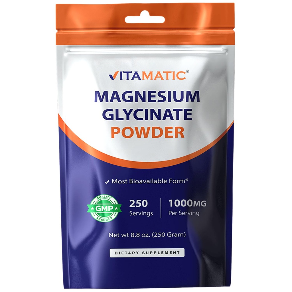 Magnesio vitamático (desde el óxido Glycinate) - Apoya el músculo, la articulación y la salud cardíaca 250 gramos