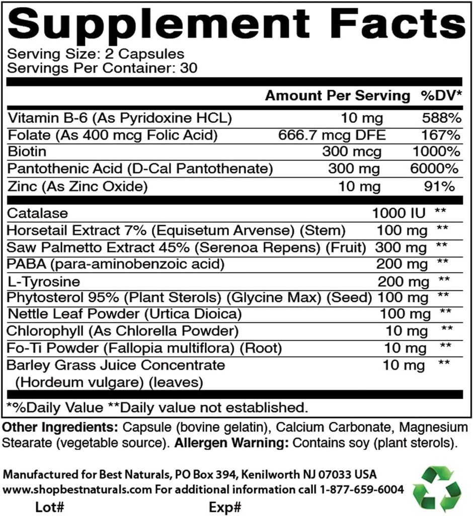 Anti Gray Hair Formula " Ashwagandha Extracto 500 Mg