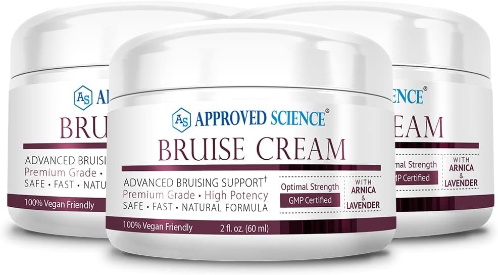 Crema de Bruise de Ciencia Aprobada - Arnica y Lavanda - Soothe y Fade Bruises - 6 Fl. Oz - 3 Pack - Vegan
