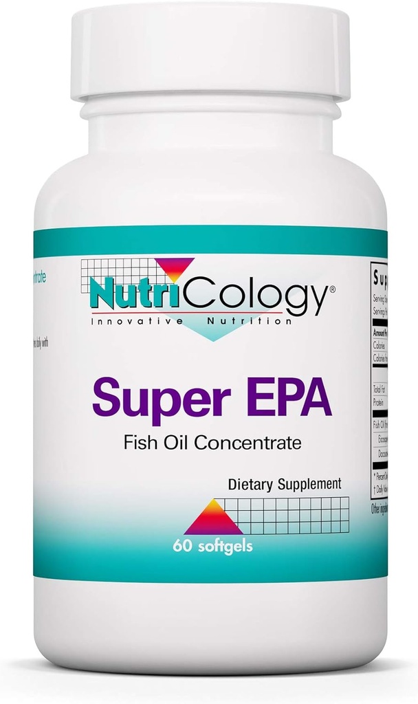 Nutricology Super EPA - Omega 3 Suplemento, Fish Oil Concentrate, EPA, DHA, Omega 3 Fatty Acids, Sustentably-Sourced Anchovies, Softgels - 60 Count