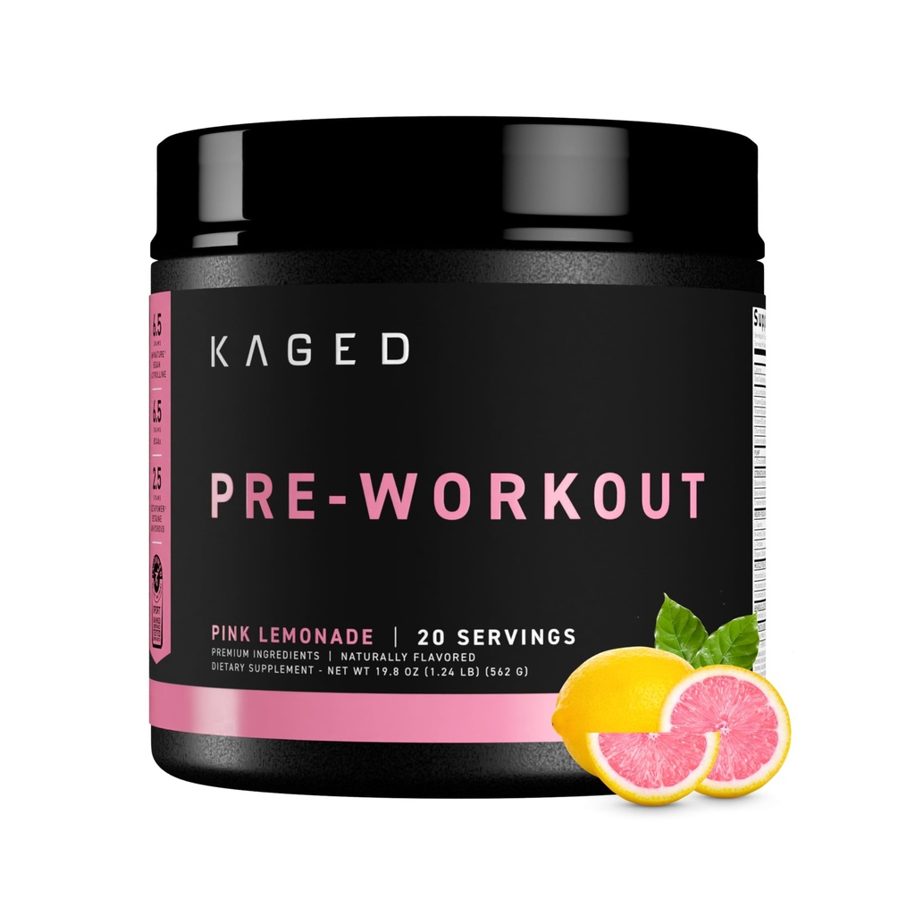 Kaged Original Pre Workout Powder ← Pink Lemonade ← Pre-Workout with Creatine, Beta Alanine, L-Citrulline, BCAAs tención 274 mg Orgánica Caffeine ← Pre Supplements for Men &amp; Women TEN 20 Servings