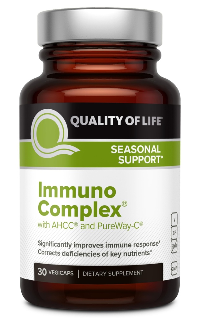 Complejo de calidad de vida inmuno – Incluye extracto de hongos AHCC, vitamina C, vitamina D3, cobre, zinc