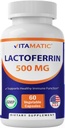Vitamatic Lactoferrin 500mg – 60 cápsulas vegetales promueve la función sana de inmuno