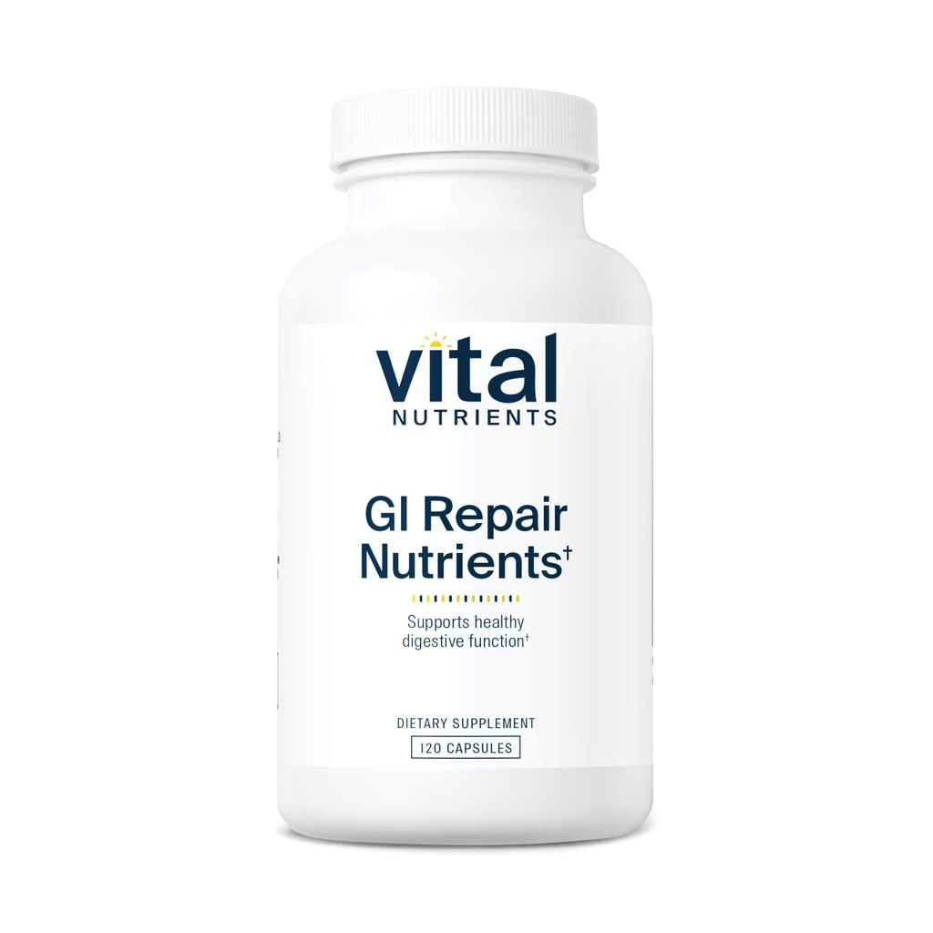 Vital Nutrients GI Repair Nutrients ← Leaky Gut Capsule with L Glutamine and N-Acetyl peru Digestive Enzyme Supplement to Support Gut Health and Digestion  Gluten and Dairy Free ← 120 Capsules