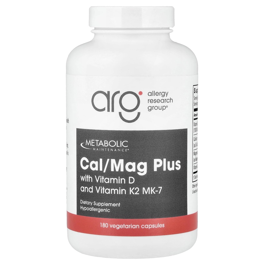 Mantenimiento metabólico - Cal/Mag Plus w/Vitamin D & K2 180 caps