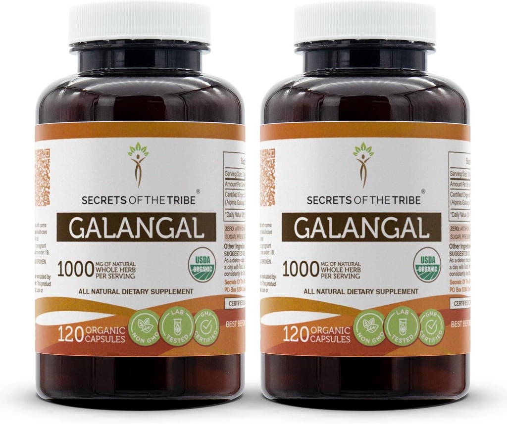 Secretos de la Tribu Galangal USDA Organic 120 Capsules (2 pcs.)