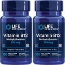Vitamina B12 Metilcobalamina 500mcg - Suplemento de Vitamina B12 para la Energía General y la Salud del Cerebro - Los congeladores vegetarianos sin azúcar disuelven en su boca - Una vez Daily - 100 Cuenta