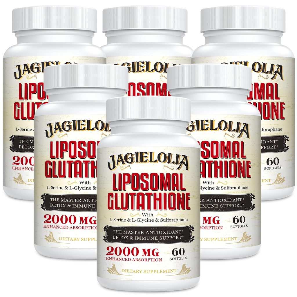 Liposomal Glutathione 2000 mg con L-Serine, L-Glycine & Sulforaphane – Active L-Glutathione Formulación única para mejorar la absorción - Master Antioxidante, detoxificación &amp; Immune tención 360 Softgels