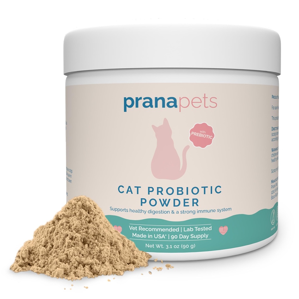 PranaPets Cat Probiotic Powder ← Ayuda Digestiva y Soporte Inmunitario para gatos