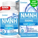 NMNH (Dihidronicotinamide Mononucleotide) Suplemento alternativo NMN, 500 mg Por Serving NAD Suplemento para Boost NAD+ Niveles, para Anti envejecimiento, energía, inmunidad, foco, 60 cápsulas veganas