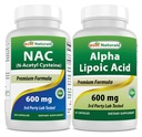 Mejores Naturales NAC 600 mg " Ácido Lipoico alfa 600 mg