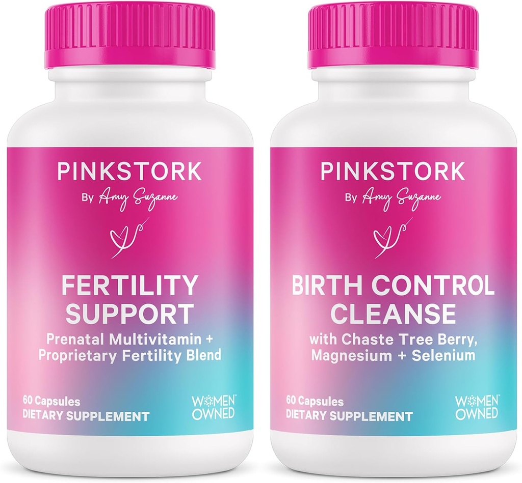 Prepa de embarazo " Apoyo a la fertilidad: Vitex, Inositol, Folate – Limpieza del control de natalidad – 2 Pack