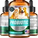 Probióticos Premium para Perros, Gatos - Enzimas Digestivos y Prebióticos Suplemento - Ayuda a Aliviar Diarrea, Vomiting, Upset Stomach, Gas, Estreñimiento &amp; Bad Breath - Soporta Sistema Digestivo - 2 Fl Oz