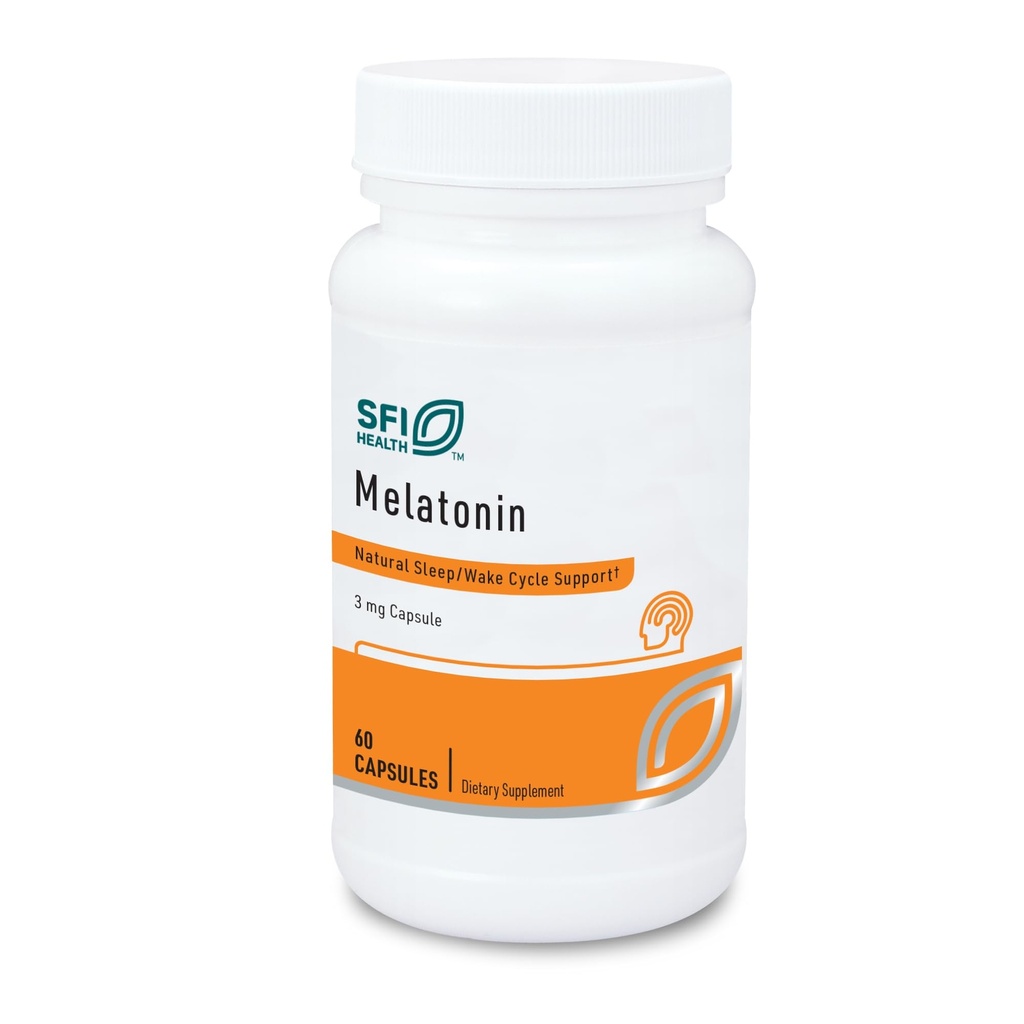 Klaire Labs SFI Health Melatonin 3 Milligrams - Sleep Support for Men &amp; Women (60 Vegetarian Capsules)