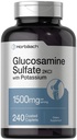 Horbäach Glucosamine Sulfate 1500mg TEN 240 Caplets TEN 2KCI with Potassium TEN Non-GMO and Gluten Free Supplement