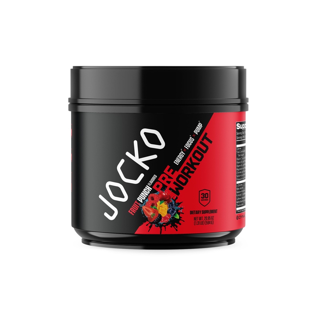 Jocko Fuel Pre Workout for Men &amp; Women - High Stim Low Sugar Blend with Beta Alanine + L-Citrulline, Support Muscle Pump, Energy, & Recovery, 200mg de Caffeine Fruit Punch, 30 Servings 1.31lbs (594 G)