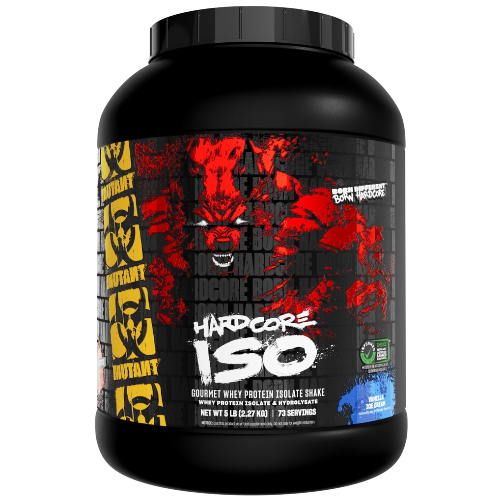 Mutant ISO Surge Whey Protein Isolate Powder Actos rápidos para ayudar a recuperar, construir músculo, a granel y fuerza, 5 lb - Vanilla Ice Cream