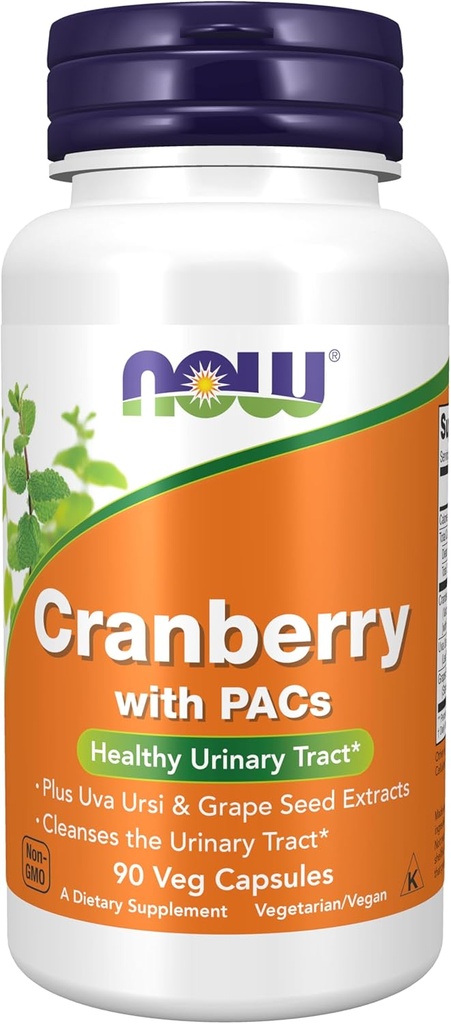 AHORA Suplementos, Arándano con PAC, más Uva Ursi y Grape Seed Extractos 90 Veg Capsules