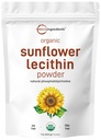 Micro Ingredientes Pólvora orgánica de girasol Lecithin, 1 libra, cultivada sostenible, prensada en frío, rica en fosfatilcolina y proteína, haciendo vitaminas lipomal C, Suplemento de lactancia, no GMO
