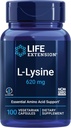 Life Extension NAC 600mg Antioxidant Immune Support & L-Lysine 620mg for Healthy Stress Response 100 Capsules Bundle