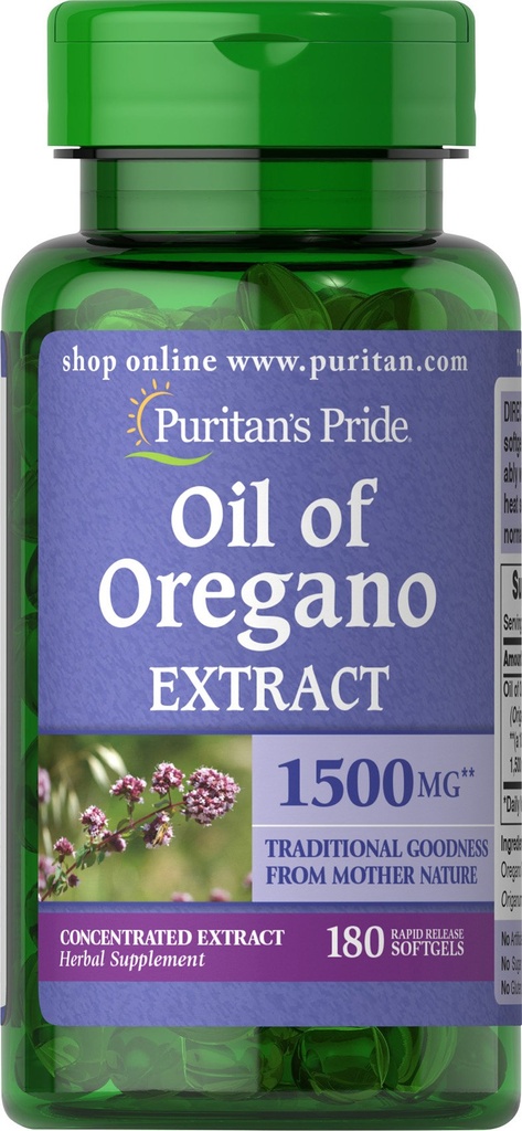 Puritan's Pride Oil of Oregano Extracto 150 mg Softgels, 180 Conde