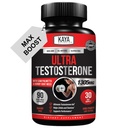 Kaya Naturals Ultra Testosterona - Booster de Testosterona Hombre con Tongkat Ali, Horny Goat Weed, Tribulus - Suplemento de entrenamiento natural para la energía, la resistencia y el estrangulador - 90 Cuenta