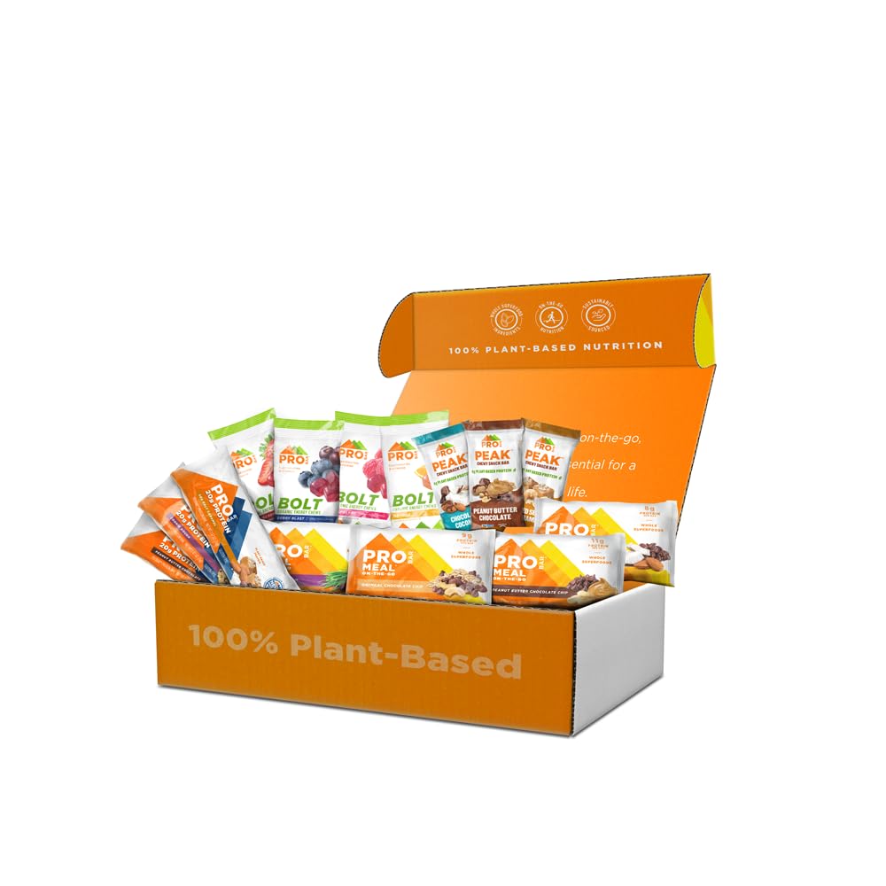 PROBAR – Empaquetado de arranque con base vegetal - Sin gluten, sin gluten, Snacks saludables, de alta proteína - Energía natural para el senderismo, Ciclismo, Camping, Snowboarding, Esquí (14 Conde)