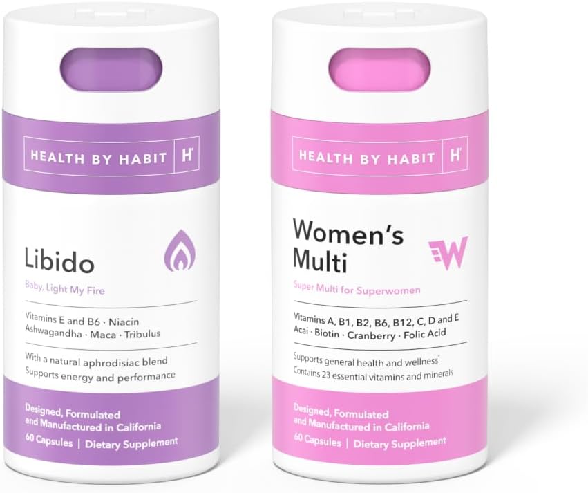 Health By Habit Feeling Yourself Kit - Libido Blend (60 cápsulas) & Multi Suplemento de la mujer (60 cápsulas), No GMO, Sugar Gratis