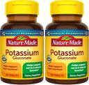 Nature Made Potassium Gluconate 550 mg, Suplemento dietético para el apoyo a la salud cardíaca, 100 Tablets, 100 Day Supply (Pack of 2)