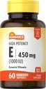 Sundance High Potency Vitamin E ANTE 450mg (1000 UI) TENIDO 60 Softgels TENIEN Essential Vitamin Supplement TEN Non-GMO and Gluten Free Formula