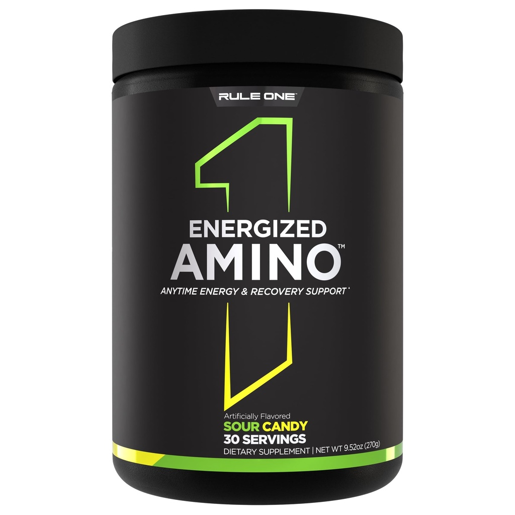 Regla 1 Amino Energizado: En cualquier momento de energía y recuperación Soporte con BCAAs, Glutamina, Citrulline, Beta Alanine y Caffeine de extractos de hoja de café verde (30 servidos, dulce amargo)