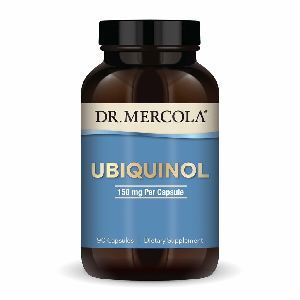 Dr. Mercola Ubiquinol - 150 mg Ubiquinol - Supports Energy Production - Antioxidant Supplement - Non-GMO, Gluten-Free &amp; Soy-Free - 90 Capsules (90 Servings)