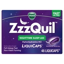 ZzzQuil, Nighttime Sleep Aid LiquiCaps, 25 mg Diphenhydramine HCl, No.1 Sleep-Aid Brand, Non-Habit Forming, Fall Asleep Fast, 48 Cuenta