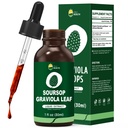 Orgánica Soursop Graviola Leaf Extracto gotas líquidas Soursop Bitters Liquid TEN High Absorption, Mejora de la Biodisponibilidad ANTE Vegan, No GMO, Gluten Free TEN Immune Support TEN 1 Fl Oz