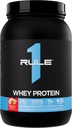 Regla 1 Whey Protein – 24g Proteína de acción rápida de todas las fuentes con EAAs ocurridas naturalmente " BCAAs para recuperación de ejercicios o cualquier uso en cualquier momento (2 libras*, Banana de fresa)
