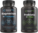 Natural Flow 4X Magnesium Complex & Prebiotic Fiber Suplemento 5-in-1 Capsules Bundle