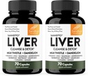 Sandhu's Liver Cleanse Detox & Repair Support ← 70 Capsules (Pack of 2) Silencio Herbal Supplement for Liver Health TEN LLEK Thistle Dandelion Root Andrographis with 8 Minerals
