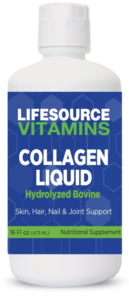LifeSource Vitamins Collagen Liquid - Desde 1992-16 fl oz - 30 Day Supply. Tipo 1 y 3 Collagen. Huesos, Juntas, Cabello, Esquí, uñas, arrugas.