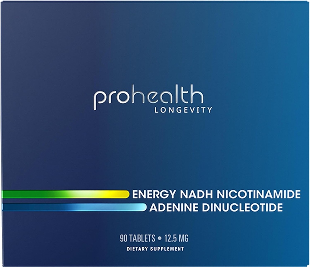 Energy NADH - Boost NAD (12,5 mg, 90 Tablets) Boost Energy, Mental Clarity, Alertness and Concentration ← Unique Cellulose Matrix Coating for Enhanced Absorption  Gluten Free ← Dairy Free