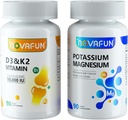 Magnesio de potasio con Zinc de calcio &amp; D3 K2 Suplementos de vitaminas Agrupación para el corazón, el hueso, la salud muscular