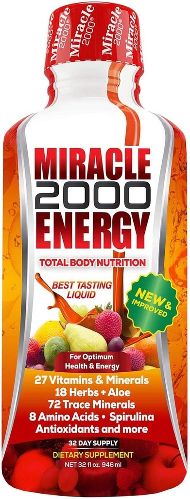 Sistemas del siglo - Milagro 2000, Completa Multivitamina y Suplemento Mineral líquido con Aminoácidos y Antioxidantes, 32 onzas