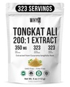 WHYZ Tongkat Ali Powder 113g, Pure Longjack 200:1 Extracto Eurycoma Longifolia Suplemento Polvo para aumentar el rendimiento físico y el bienestar, Longjack Tongkat Ali para Hombres y Mujeres, 323 Servimientos