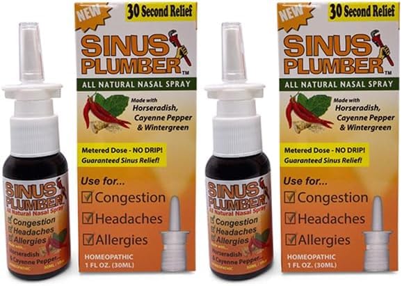 2-Pack of Sinus Plumber Nasal Spray - El buster de última congestión con Horseradish " Capsaicin