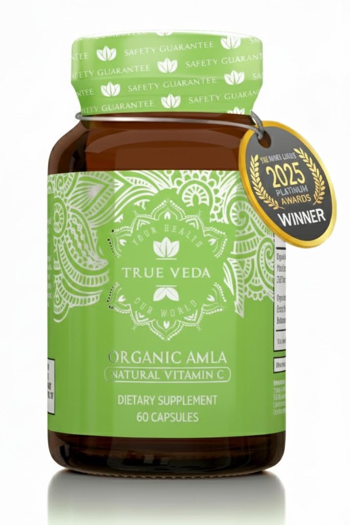 Orgánica Amla Capsules – Vitamina C Silencioso USDA Orgánica Certificada ← Planta Alimentaria Integral Vitamina C Silencio Amalaki Suplemento Silencio Derivado de Amla Fruit ANTE Indian Gooseberry
